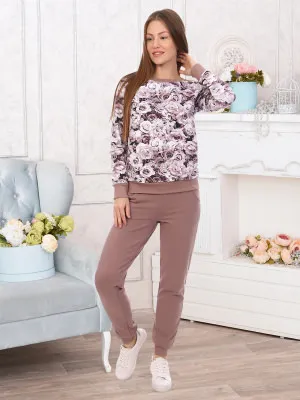 Вилена(кофе)Брюки р.52 футер(80% хлопок,15% п/э 5% лайкра)