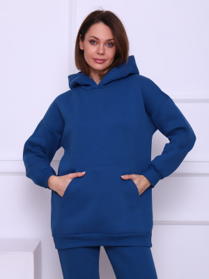 Перфект(индиго) толстовка(худи) р.54, 70% хлопок,30% п/э