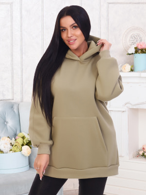 Перфект(олива) толстовка(худи) р.42, 70% хлопок,30% п/э