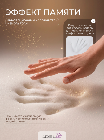 Подушка "Классика" 40*60*13 ортопедическая, трикотажная на молнии