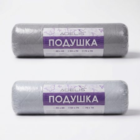 Подушка 70*70 микрофибра у/степ полиэфир(сер.), тубус